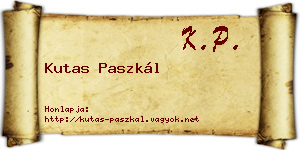 Kutas Paszkál névjegykártya